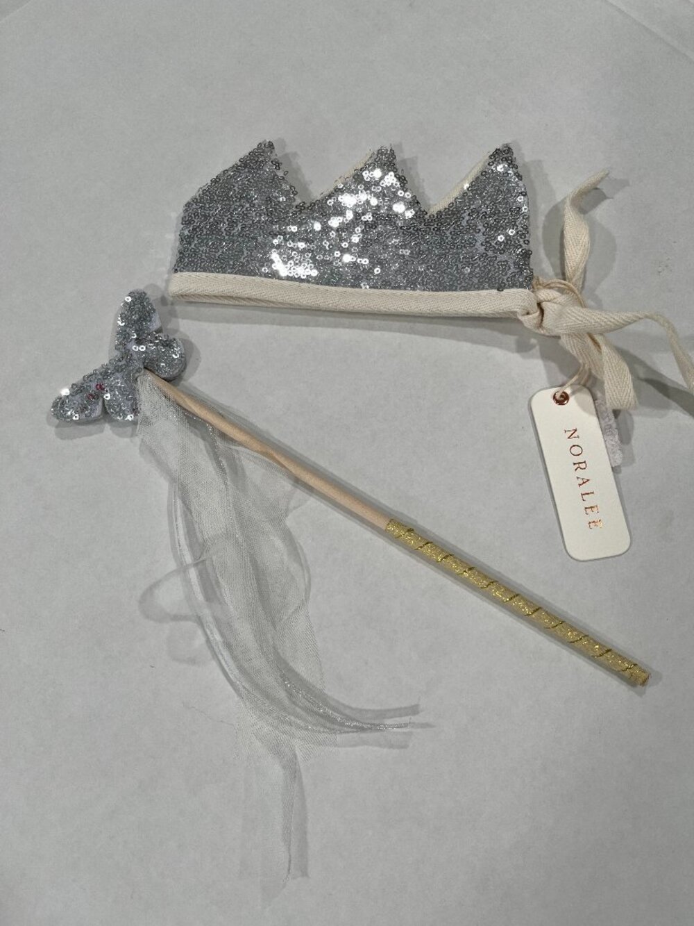 Girl - NWT Noralee Crown & Wand in Silver Sequin | Dress up set